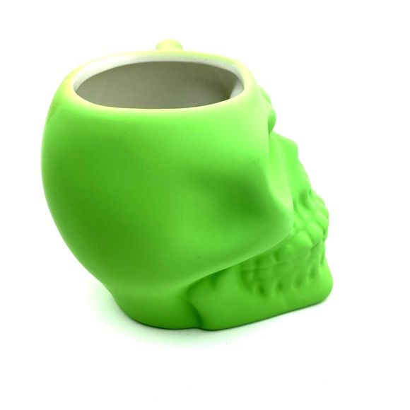 Sunday Morning Ceramic 18oz Mug Skull Lime Green So Smooth Drinkware Coffee Cup - Picture 2 of 6